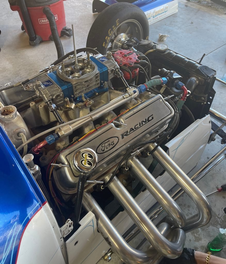 408 small-block Ford engine in 1929 Altered