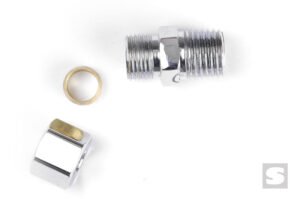 1/4NPT to 5/16in hard line adapter. Chrome