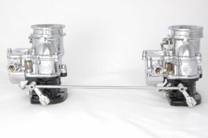 TwoStep 2x2 Linkage. Chrome. 7-1/2in carb spacing