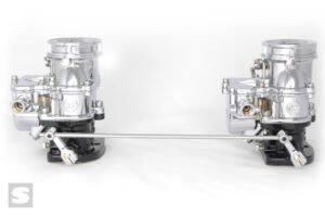 TwoStep 2x2 Linkage. Chrome. 8-5/16in carb spacing