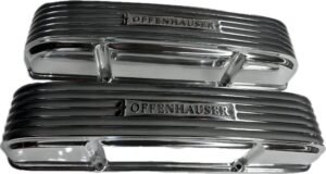 Offenhauser Small-Block Chevy High-Rise Finned Valve Covers - No Holes - 4056 HR NH